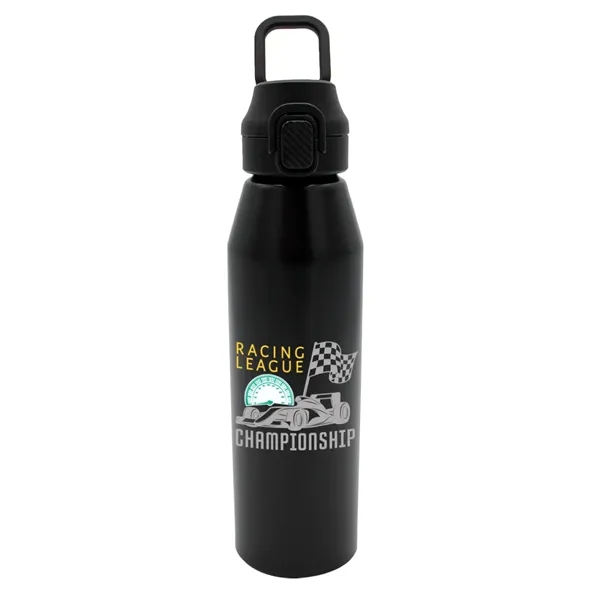 Black color option for 25 Oz. Recycled Aluminum Bottle With Chug Lid, Full Color Di