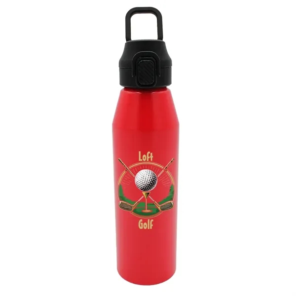 Red color option for 25 Oz. Recycled Aluminum Bottle With Chug Lid, Full Color Di
