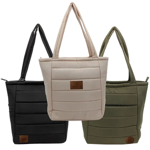 Photo of Otaria™ Puffy Recycled Tote Bag, Leather Patch   Laser Eng