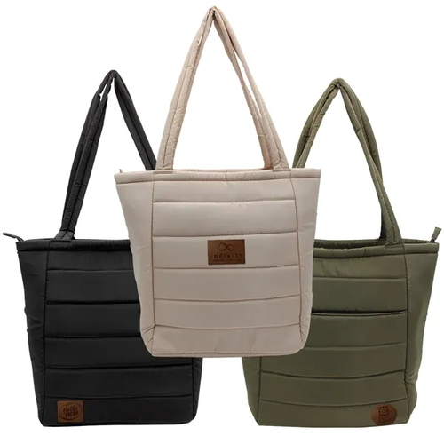 Main photo of Otaria™ Puffy Recycled Tote Bag, Leather Patch   Laser Eng
