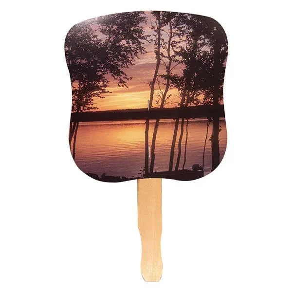 White color option for Stock Design Hand Fan   Sunset, Full Color Digital