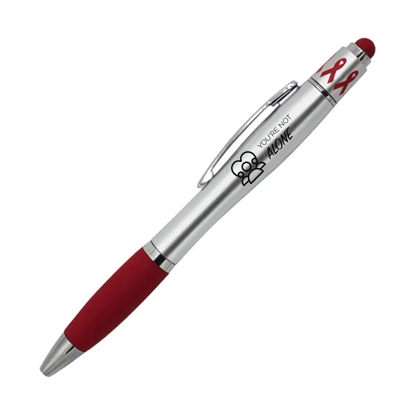 Red color option for Ribbon Spin Top Pen With Stylus