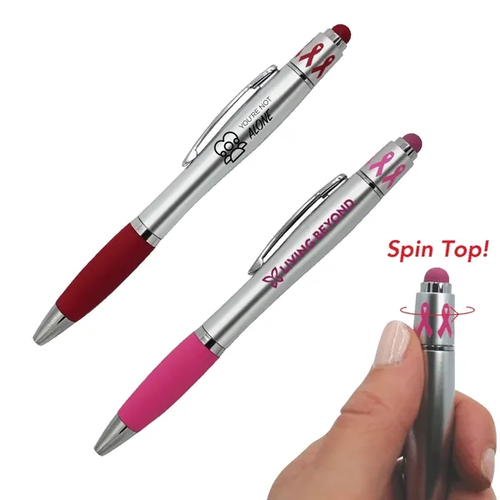 Main photo of Ribbon Spin Top Pen With Stylus