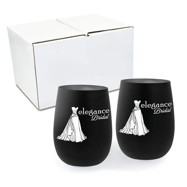 Black color option for 12 Oz. Recycled Stainless Wine Glass   Gift Set