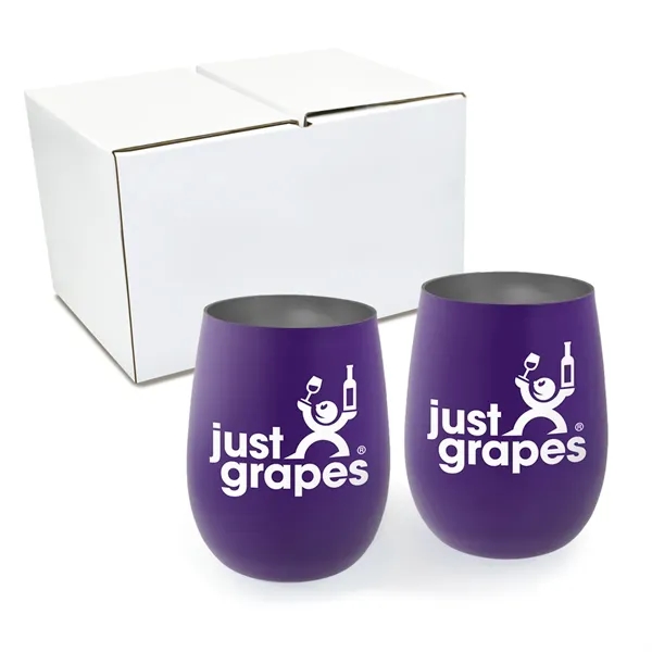 Purple color option for 12 Oz. Recycled Stainless Wine Glass   Gift Set