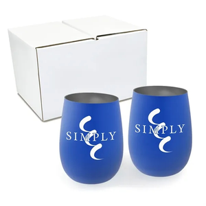 Photo of 12 Oz. Recycled Stainless Wine Glass   Gift Set