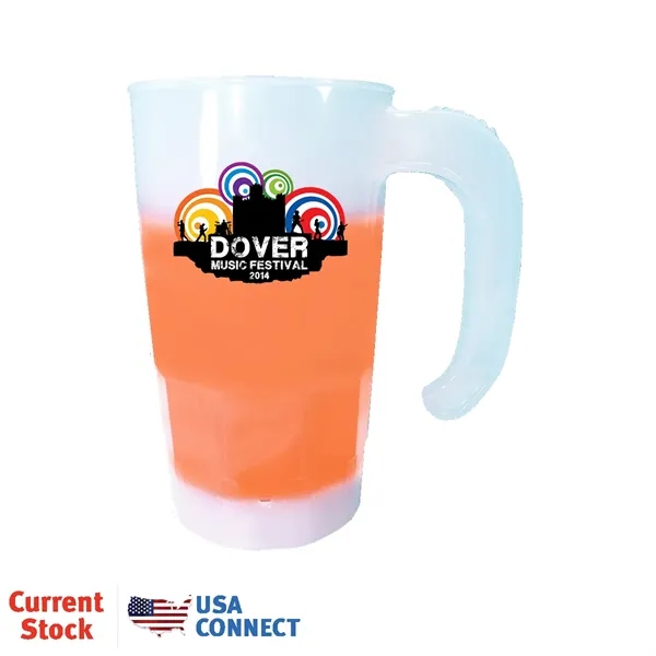Frosted To Orange color option for Mood™ 20 Oz. Stackable Beer Stein (1 Side), Full Color Dig