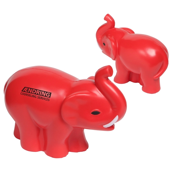 Medium Red color option for Elephant With Tusks Stress Reliever