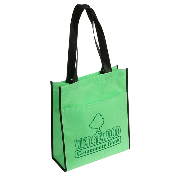 Bright Green color option for Peak Non Woven Tote Bag With Pocket