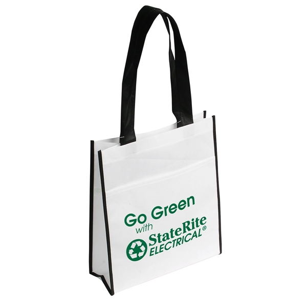 Bright White color option for Peak Non Woven Tote Bag With Pocket
