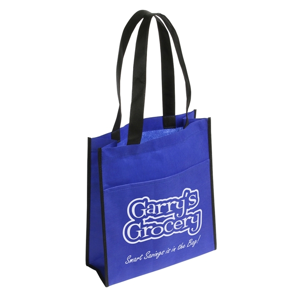 Medium Blue color option for Peak Non Woven Tote Bag With Pocket