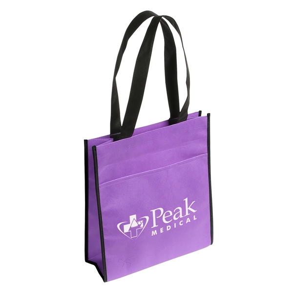 Medium Purple color option for Peak Non Woven Tote Bag With Pocket