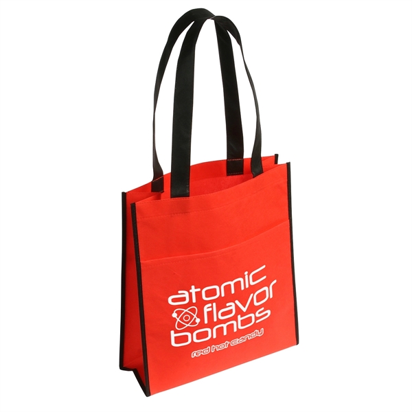 Medium Red color option for Peak Non Woven Tote Bag With Pocket