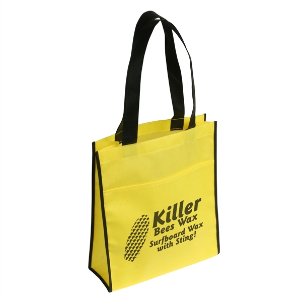 Medium Yellow color option for Peak Non Woven Tote Bag With Pocket