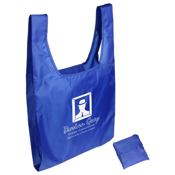Medium Blue color option for Tide Twister Polyester Folding Tote Bag