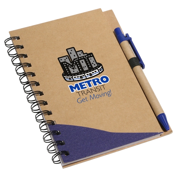 Medium Blue color option for Recycle Write Notebook & Pen