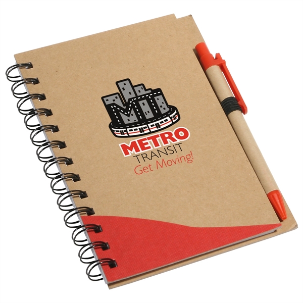 Medium Red color option for Recycle Write Notebook & Pen
