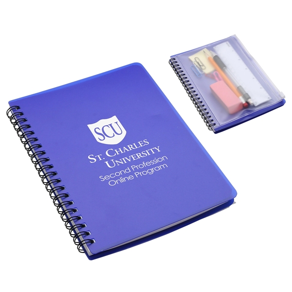 Medium Blue color option for Hardcover Notebook With Pouch