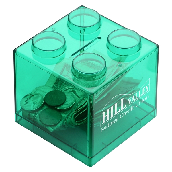 Clear Green color option for Money Stack Coin Bank