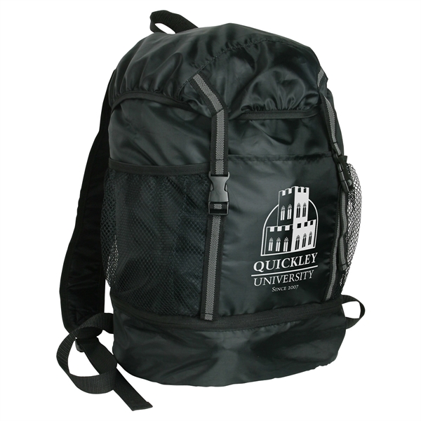 Dark Black color option for Trail Loop Polyester Drawstring Backpack
