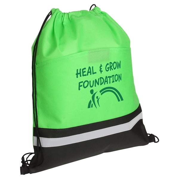 Bright Green color option for Safety Non Woven Drawstring Bag