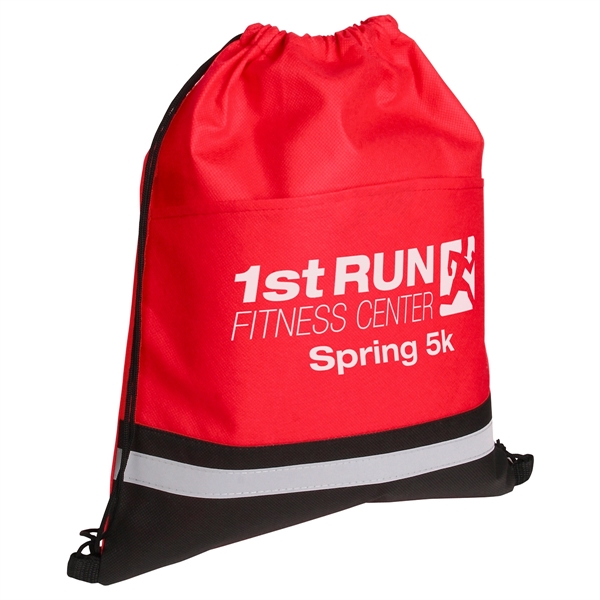 Medium Red color option for Safety Non Woven Drawstring Bag