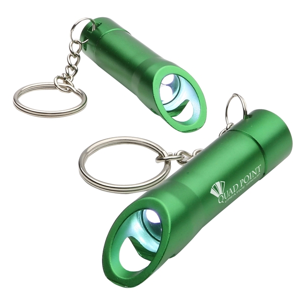 Metallic Green color option for Aluminum Led Opener Key Chain