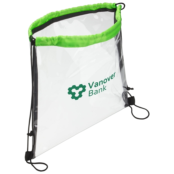Bright Green color option for Clear Vinyl Bag With Drawstring