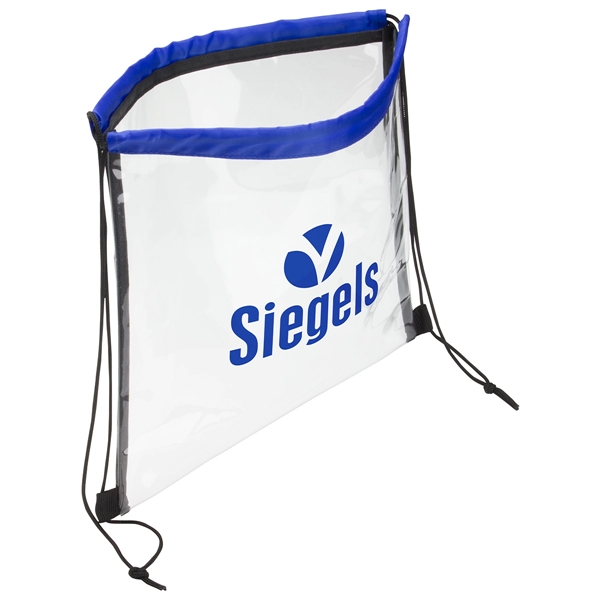 Medium Blue color option for Clear Vinyl Bag With Drawstring