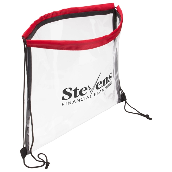 Medium Red color option for Clear Vinyl Bag With Drawstring