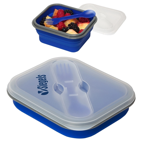 Photo of Collapsible Silicone Lunch Box With Fork & Spoon