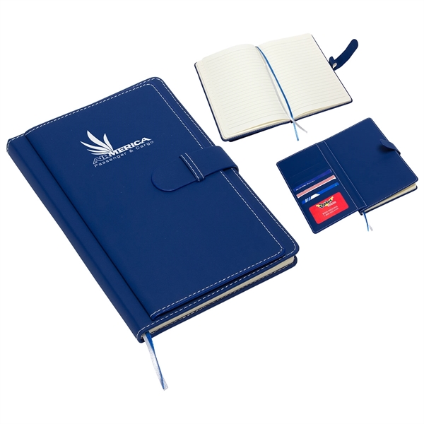 Medium Blue color option for Travel Journal With Card Pockets