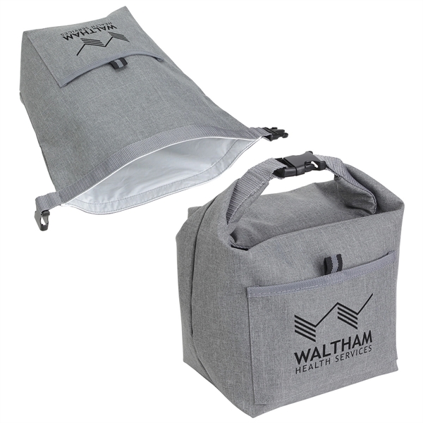 Medium Gray: Heather Gray color option for Bellevue Heathered Polyester Insulated Lunch Tote