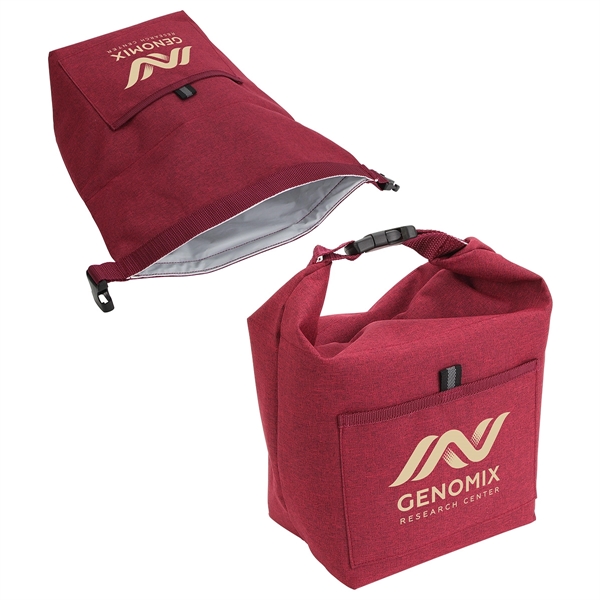 Medium Red: Bright Red color option for Bellevue Heathered Polyester Insulated Lunch Tote