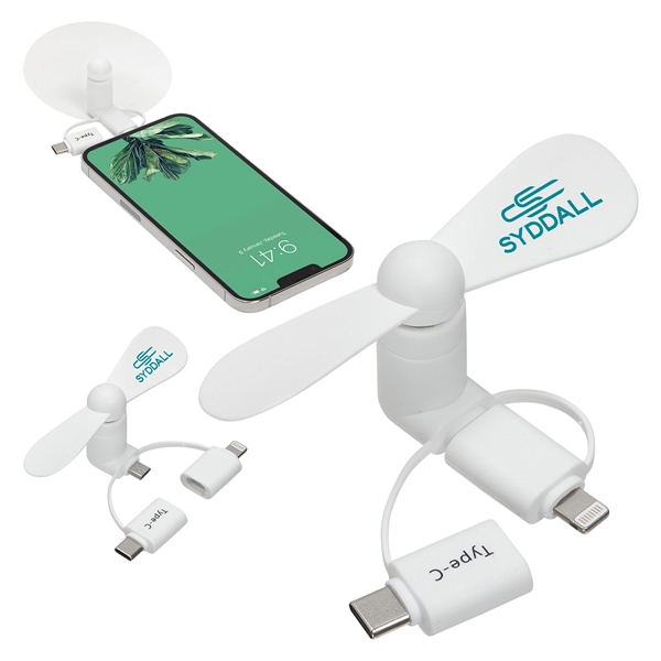 Medium White color option for 3 In 1 Mini Phone Fan