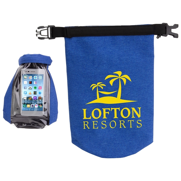 Bright Blue color option for 2 Liter Waterproof Gear Bag With Touch Thru Phone Pocket