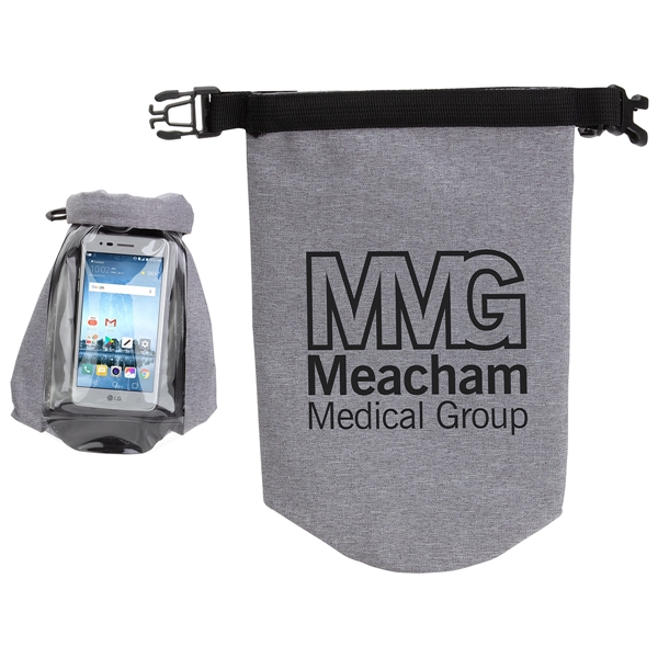 Medium Gray color option for 2 Liter Waterproof Gear Bag With Touch Thru Phone Pocket