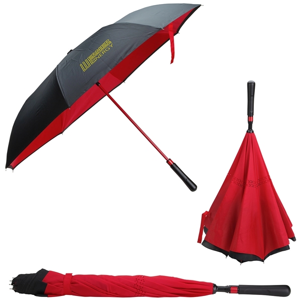 Medium Red color option for Skyline Two Tone Inversion Umbrella