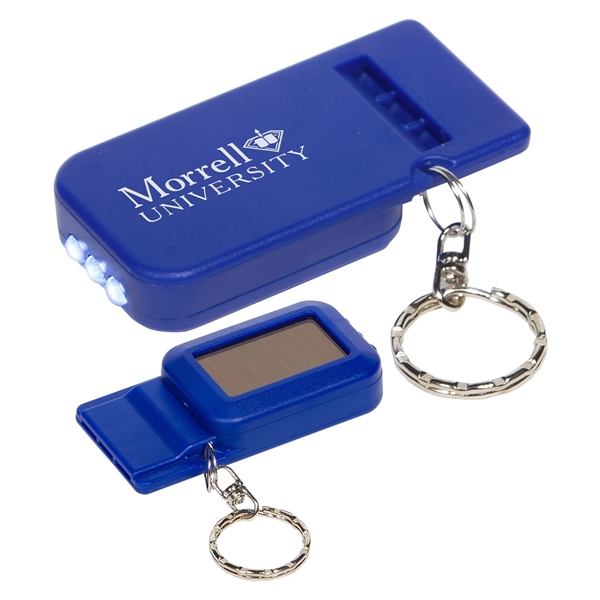Medium Blue color option for Solar Powered Light & Whistle Key Chain