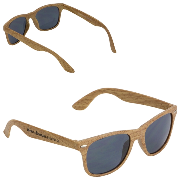 Medium Brown color option for Sebring Uv400 Wood Grain Sunglasses