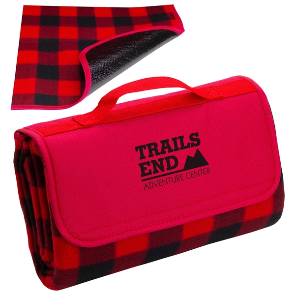 Red/Red color option for Plaid Barrel Fleece Picnic Blanket
