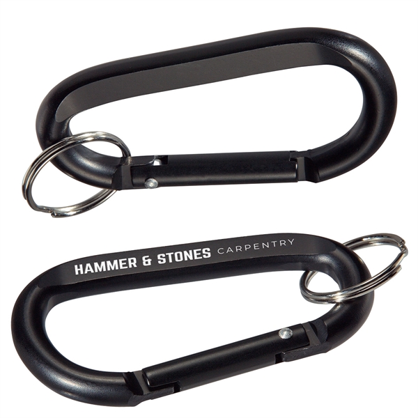 Metallic Black color option for Aluminum Carabiner With Key Ring