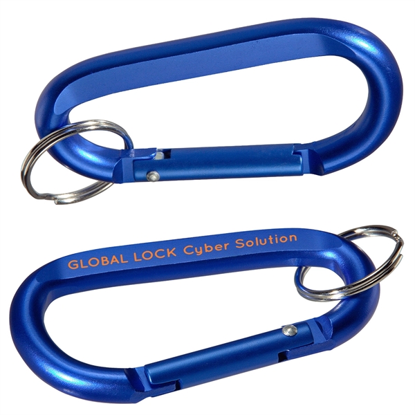 Metallic Blue color option for Aluminum Carabiner With Key Ring