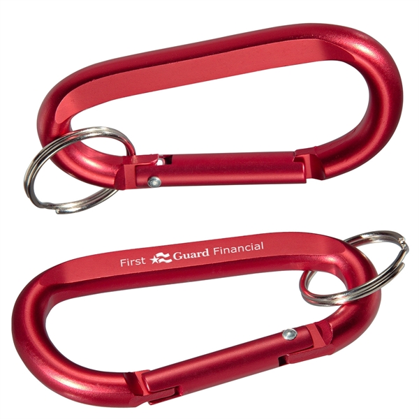 Metallic Red color option for Aluminum Carabiner With Key Ring