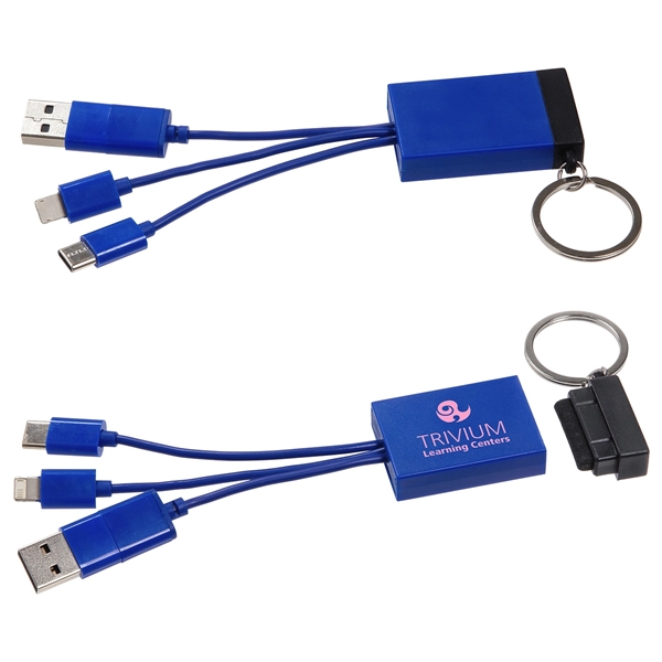 Medium Blue color option for Triplet 3 In 1 Charging Cable With Screen Cleaner