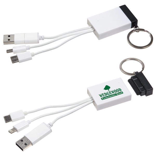 Medium White color option for Triplet 3 In 1 Charging Cable With Screen Cleaner