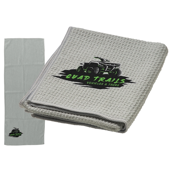 Medium Gray color option for Gridiron 12  X 32  Waffle Microfiber Sports Towel