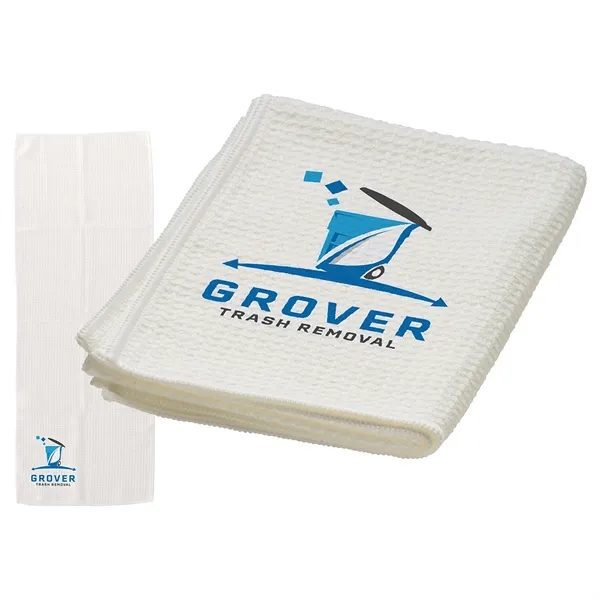 Medium White color option for Gridiron 12  X 32  Waffle Microfiber Sports Towel