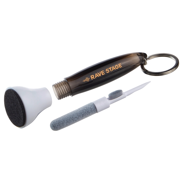 Medium Black color option for Swab Microfiber Earbud & Screen Cleaner With Key Ring