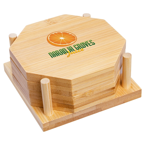 Photo of Bamboo 4 Piece Coaster Set